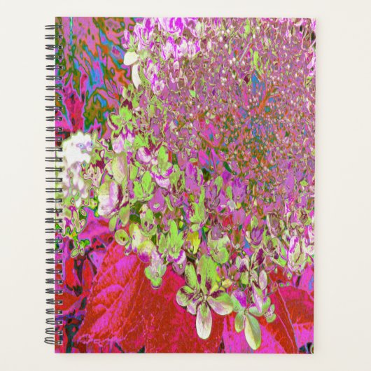 Elegant Chartreuse Green, Pink and Blue Hydrangea Planner (Voorkant)
