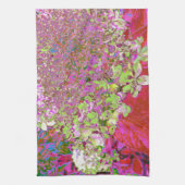 Elegant Chartreuse Green, Pink and Blue Hydrangea Theedoek (Verticaal)