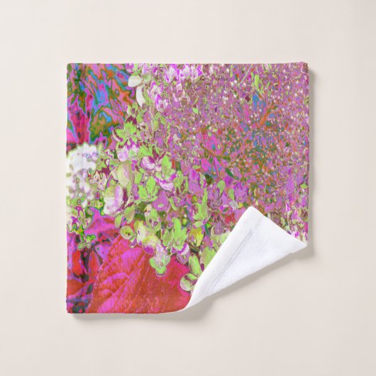 Elegant Chartreuse Green, Pink and Blue Hydrangea Washandje (Wasdoekje)