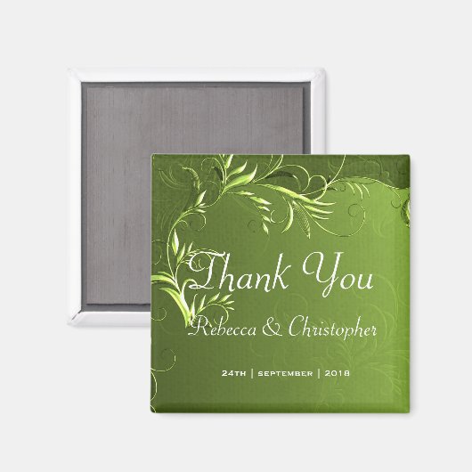 Elegant Chartreuse Green Wedding Bedankt Magneet (Voorkant / Achterkant)
