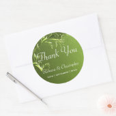 Elegant Chartreuse Green Wedding Bedankt Ronde Sticker (Envelop)