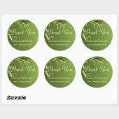 Elegant Chartreuse Green Wedding Bedankt Ronde Sticker (Vel)