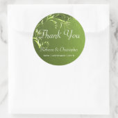 Elegant Chartreuse Green Wedding Bedankt Ronde Sticker (Tas)