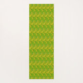 Elegant Chartreuse Groen Bloemmotief Yogamat (Achterkant)