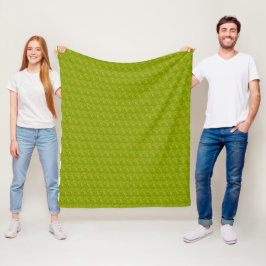 Elegant Chartreuse Groene Bloempatroon Fleece Deken