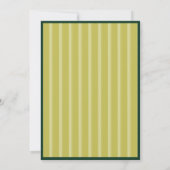 Elegant Chartreuse Streeppatroon Formeel Kaart (Achterkant)