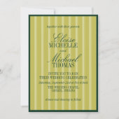 Elegant Chartreuse Stripe Pattern Formal Kaart (Voorkant)