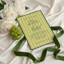 Elegant Chartreuse Stripe Pattern Formal Kaart