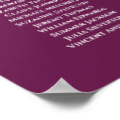 Elegant chassis 12 Tafel-bruiloft Poster (Hoek)