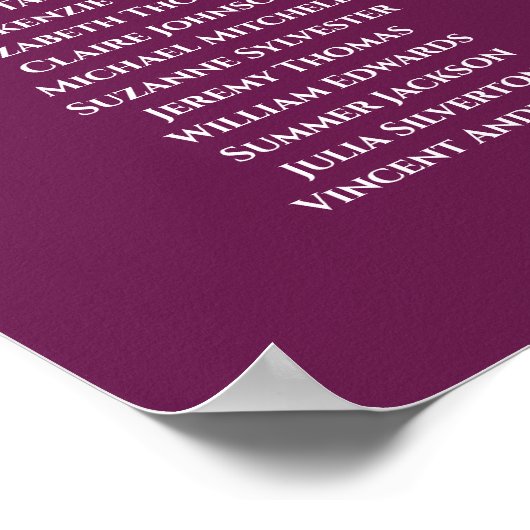 Elegant chassis 12 Tafel-bruiloft Poster (Hoek)