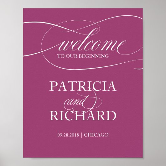 Elegant chassis Welkom bij ons beginteken Poster (Voorkant)