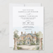 Elegant Chateau English Manor Destination Wedding Kaart (Voorkant)