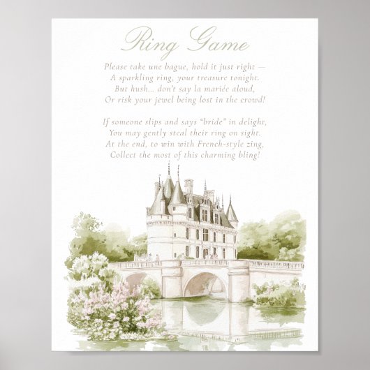 Elegant Chateau French Romance Ring Game Bridal  Poster (Voorkant)