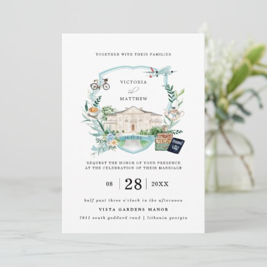 Elegant Chateau Manor | Reizigerswedrennen Kaart (Staand voorkant)