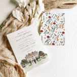 Elegant Chateau | Waterverf Engels Manor Wedding Kaart<br><div class="desc">Met illustraties van de waterverf van een paardenmanor in het Engels en een groen landschap met elegante lettertypen. Deze -geïnspireerde trouwuitnodiging is perfect voor lente-, herfst- en tuinbruiloften. Voeg uw douanetekst aan dit ontwerp toe door de "Edit this design sjabloon"vakjes op de rechterkant van het punt te gebruiken, of blauwe...</div>