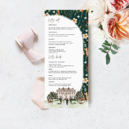 Elegant Chateau | Waterverf Engels Manor Wedding Menu