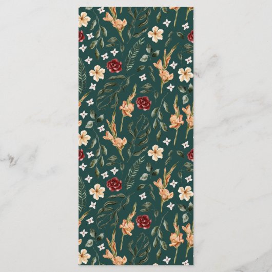 Elegant Chateau | Waterverf Engels Manor Wedding Menu (Achterkant)