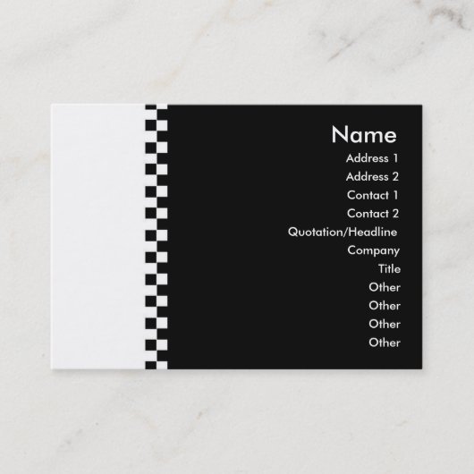 Elegant Checker Profile Card Visitekaartje (Voorkant)