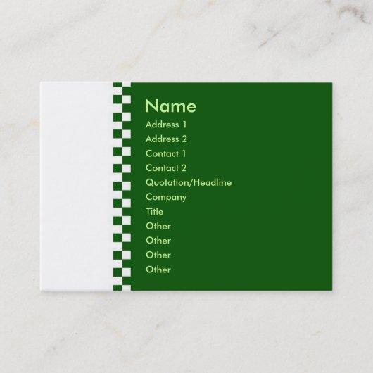 Elegant Checker Profile Card Visitekaartje (Voorkant)