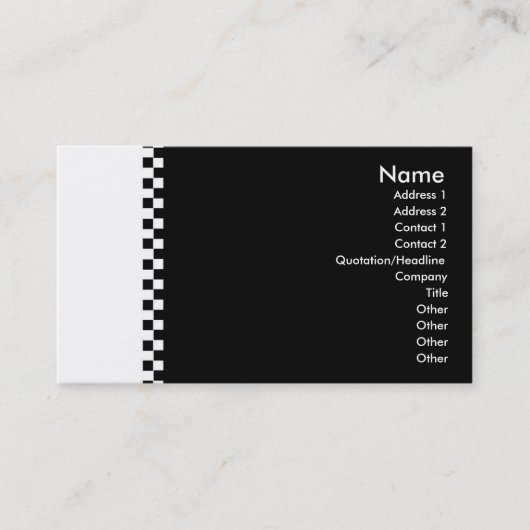 Elegant Checker Profile Card Visitekaartje (Voorkant)