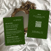 Elegant checkt Tuin Groen Trouwdetail Informatiekaartje