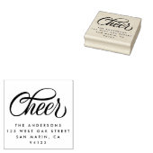 Elegant Cheer Script Kerst retour adres Rubberstempel (Gestempeld)