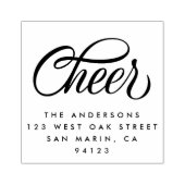 Elegant Cheer Script Kerst retour adres Rubberstempel (Afrduk)