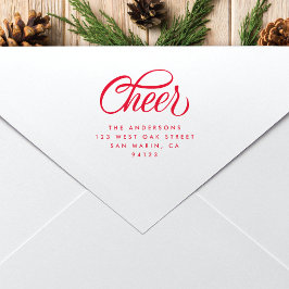 Elegant Cheer Script Kerst retour adres Rubberstempel