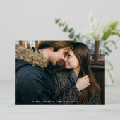 Elegant Cheer Script Photo nieuwjaar Folie Feestdagenkaart (Staand Voorkant)