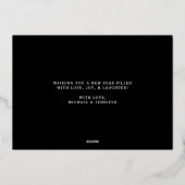 Elegant Cheer Script Photo nieuwjaar Folie Feestdagenkaart (Achterkant)