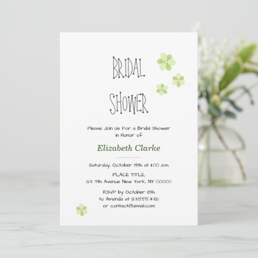Elegant Cheerful Bridal Shower Invitation Kaart (Staand voorkant)