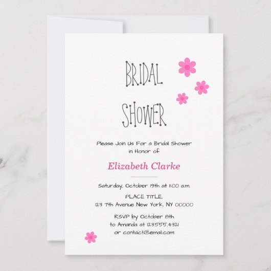 Elegant Cheerful Bridal Shower Invitation Kaart (Voorkant)