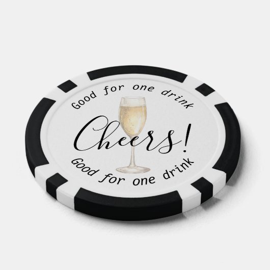 Elegant Cheers Champagne Drink bruiloft Poker Chips (Enkel)
