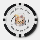 Elegant Cheers Cocktail Drink Wedding Poker Chips (Voorkant)