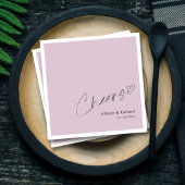 Elegant Cheers Hand Lettering Lila bruiloft Servet