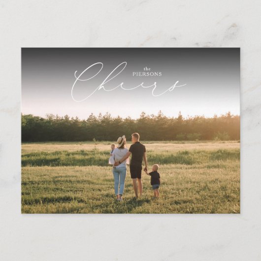 Elegant Cheers New Years Card Landscape Briefkaart (Voorkant)