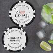 Elegant Cheers Roos Wijn Drink bruiloft Poker Chips