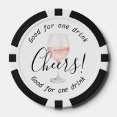 Elegant Cheers Roos Wijn Drink bruiloft Poker Chips (Voorkant)