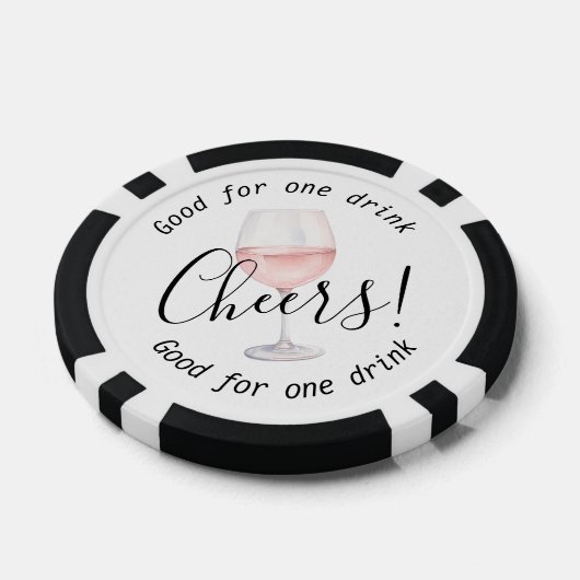 Elegant Cheers Roos Wijn Drink bruiloft Poker Chips (Enkel)