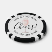 Elegant Cheers Roze Fizz Drink bruiloft Poker Chips (Enkel)