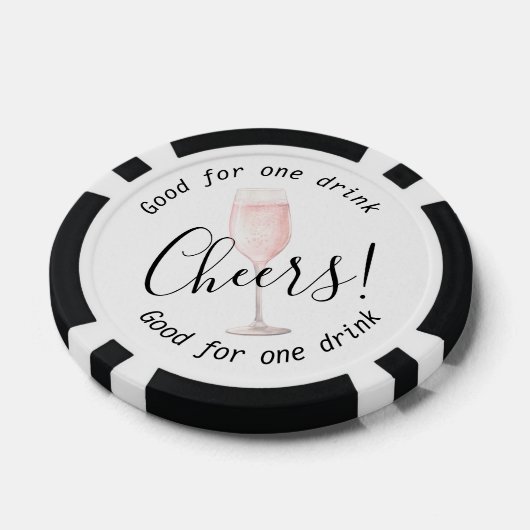 Elegant Cheers Roze Fizz Drink bruiloft Poker Chips (Enkel)