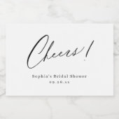 Elegant cheers script minimalistisch vrijgezellenf sparkling wijnetiket (Enkel label)
