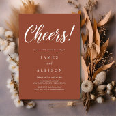 Elegant Cheers Script Terracotta Wedding Kaart