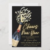 Elegant Cheers The To New Year  Holiday Party Kaart (Voorkant)