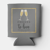 Elegant Cheers to Love Gold Wedding Champagne Blikjeskoeler (Voorkant)
