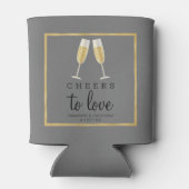 Elegant Cheers to Love Gold Wedding Champagne Blikjeskoeler (Achterkant)