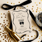 Elegant Cheers to the New Year Invitation Kaart