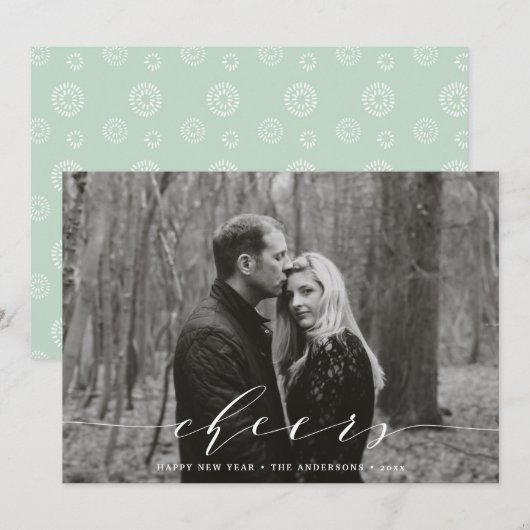 Elegant Cheers | Vakantieknopkaart Feestdagenkaart (Voorkant / Achterkant)