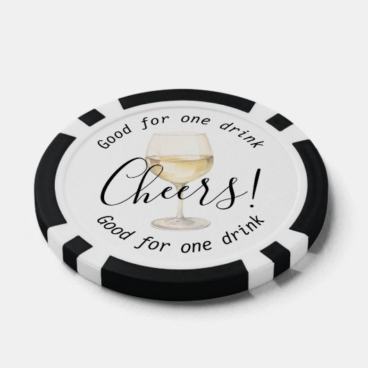 Elegant Cheers Witte Wijn Drink bruiloft Poker Chips (Enkel)