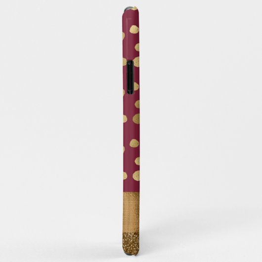 Elegant Cheetah Gold Burgundy Monogram Metallic Case-Mate iPhone Case (Achterkant/rechts)